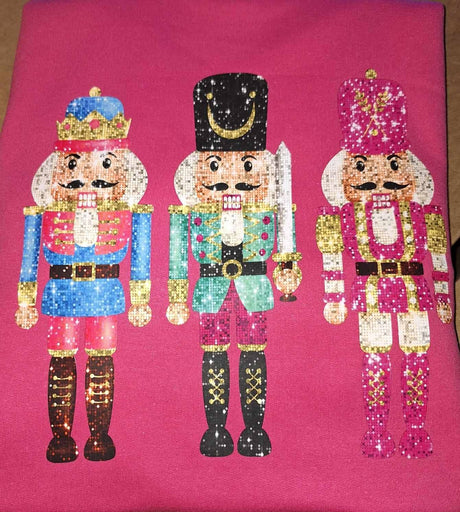 *PREPPY NUTCRACKER * SEQUIN EFFECT  CHRISTMAS SWEATSHIRT: M / Heleconia