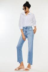 Kancan Raw Hem Straight Jeans