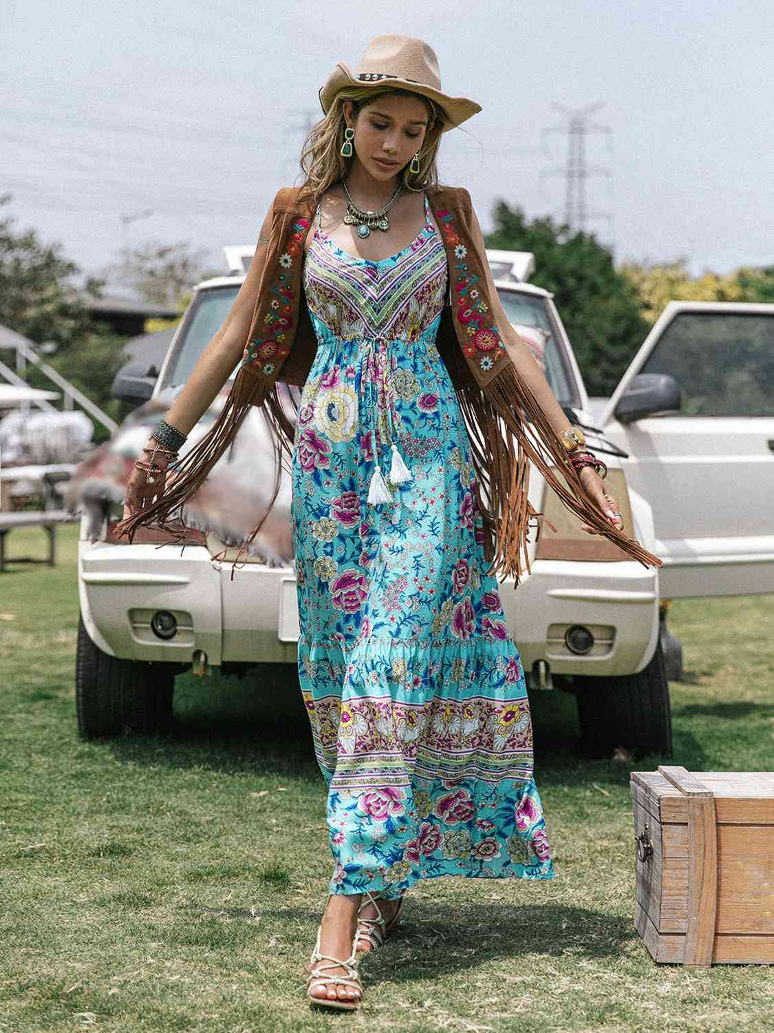 Woodstock Sleeveless Maxi Dress