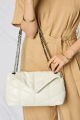 Vegan Leather Chain Handbag