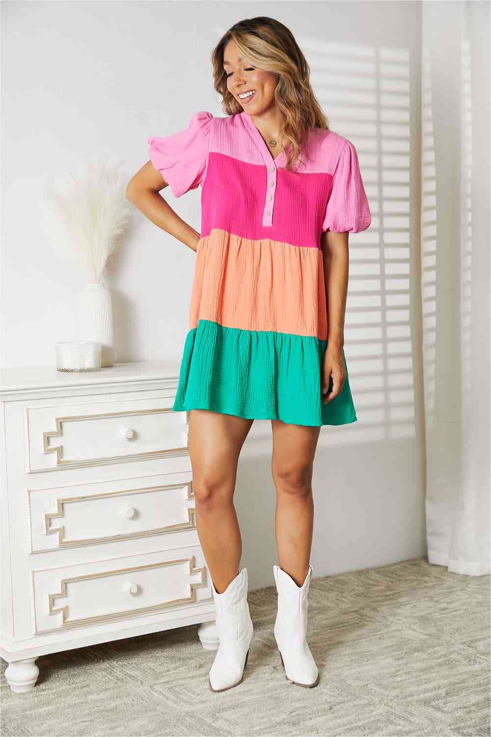 Color block Couture Dress