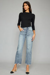 Kancan Cropped Wide Leg Jeans