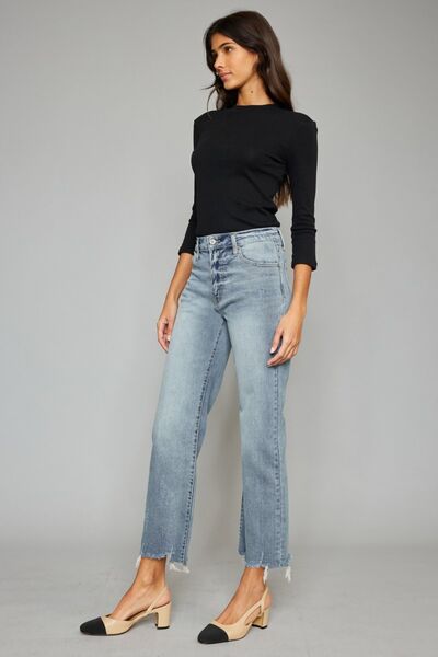 Kancan Cropped Wide Leg Jeans