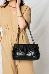 Vegan Leather Chain Handbag