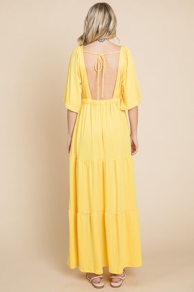 Sunny Sizzle Backless Maxi