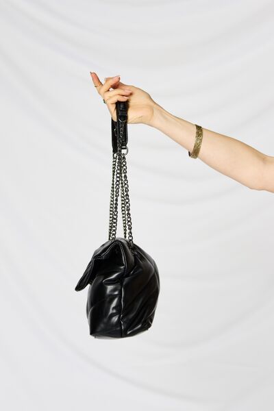 Vegan Leather Chain Handbag