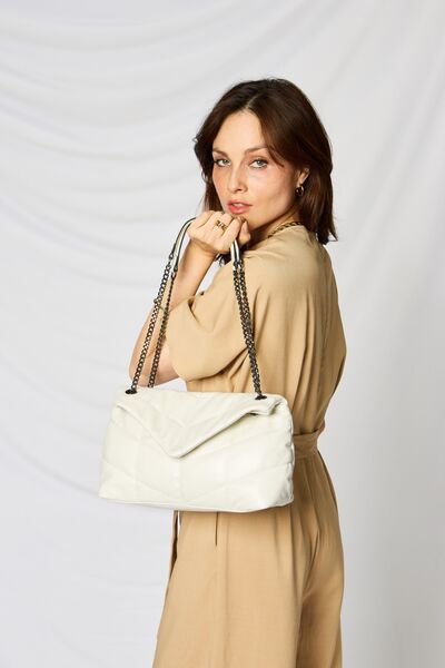 Vegan Leather Chain Handbag