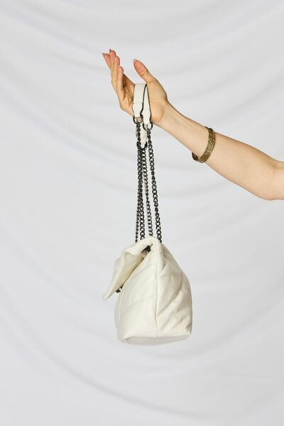 Vegan Leather Chain Handbag