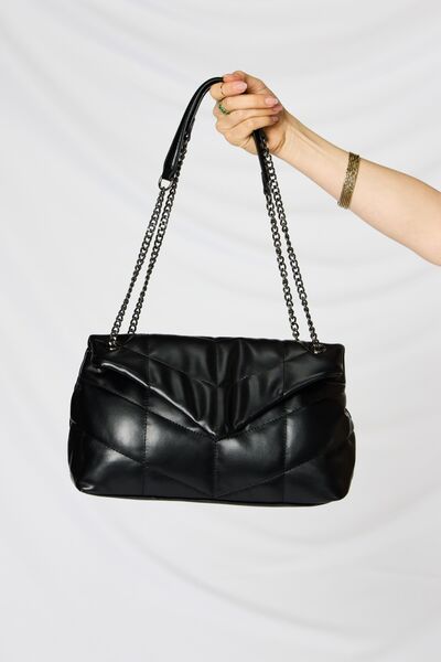 Vegan Leather Chain Handbag