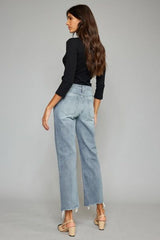 Kancan Cropped Wide Leg Jeans