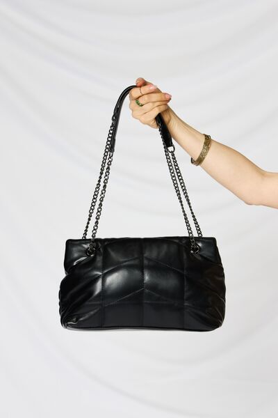 Vegan Leather Chain Handbag