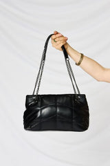 Vegan Leather Chain Handbag